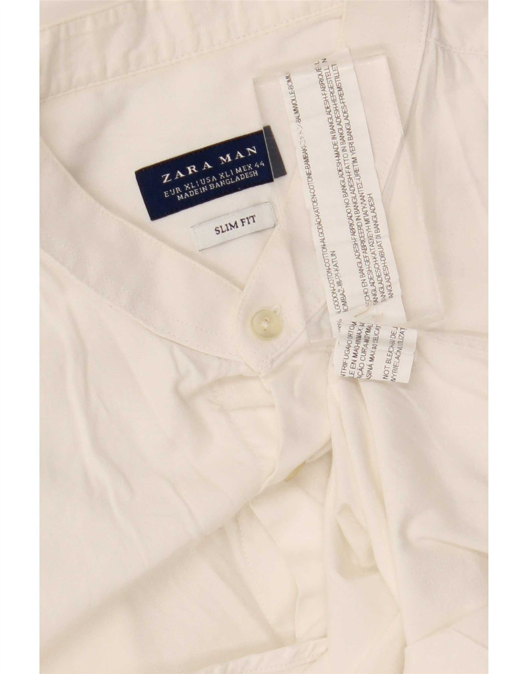 Camicia Zara da uomo slim fit XL in cotone bianco