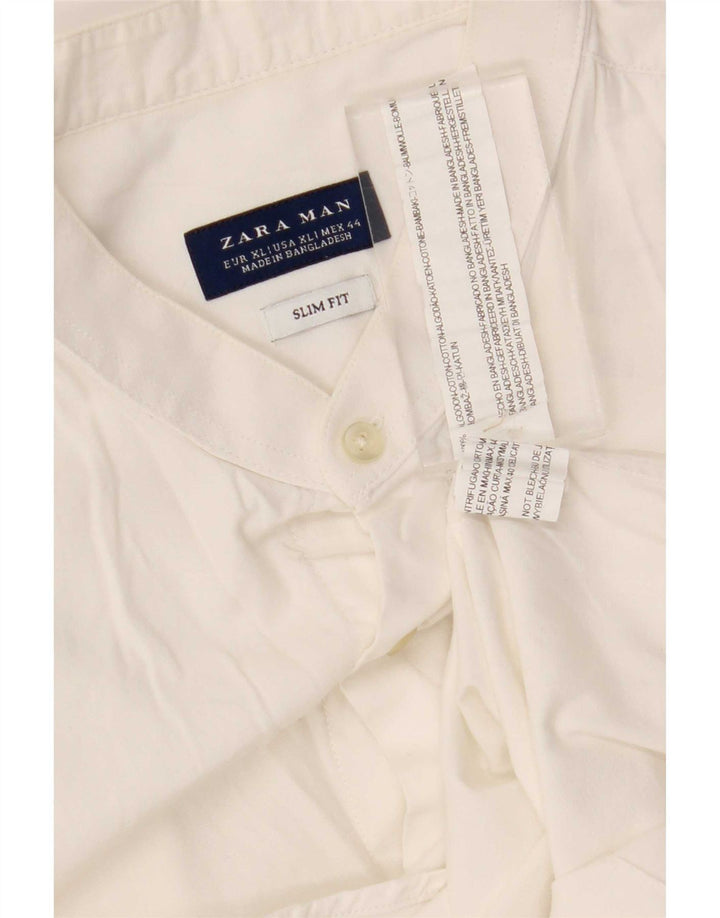 Camicia Zara da uomo slim fit XL in cotone bianco
