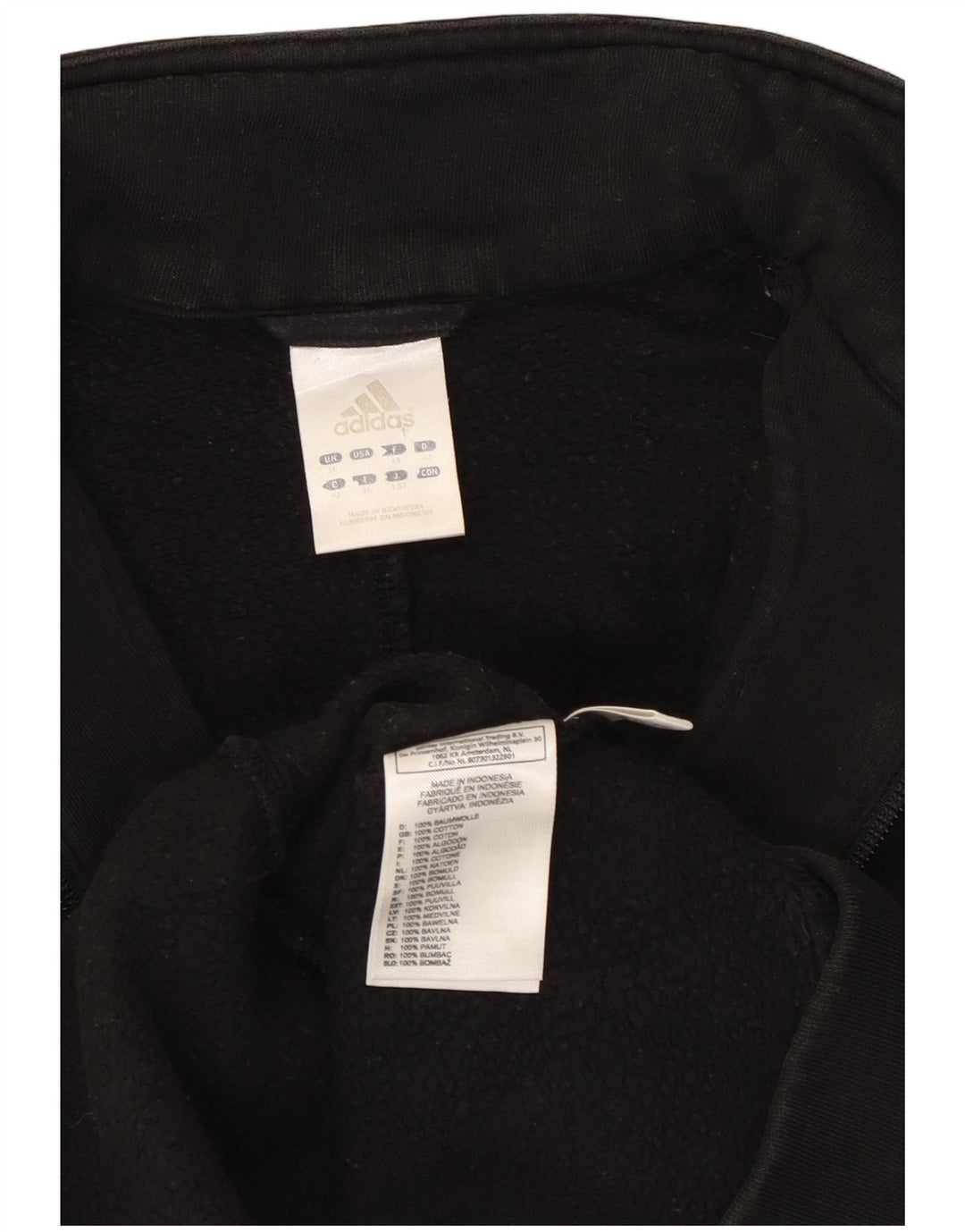 Giacca da tuta da donna Adidas UK 16 grande cotone nero