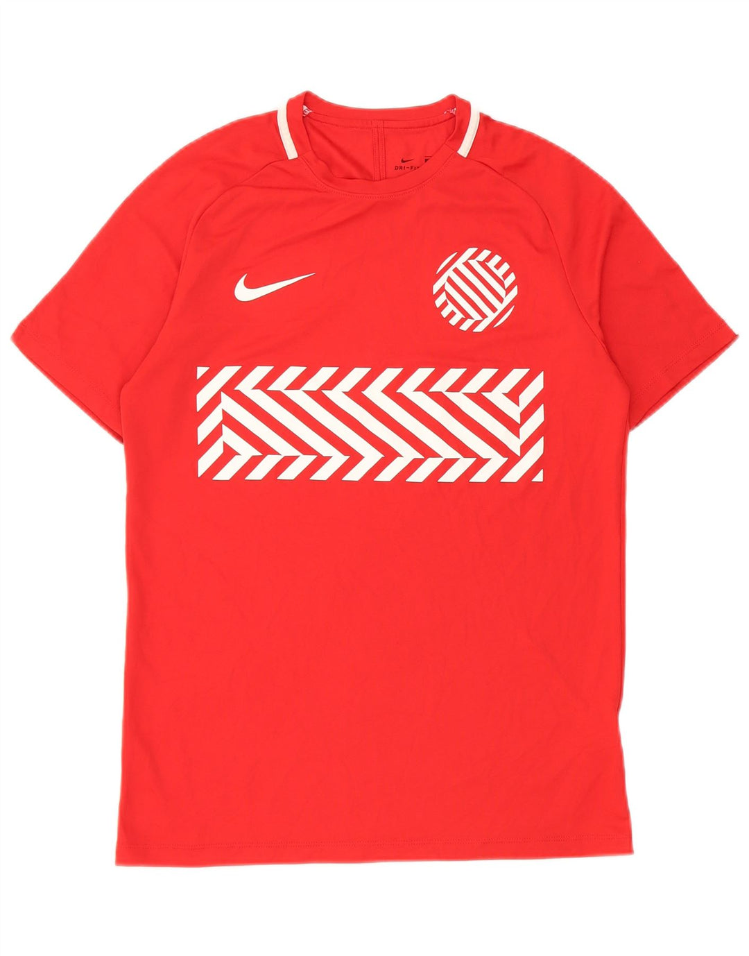 T-shirt grafica da uomo Nike Dri Fit Top in poliestere geometrico rosso medio