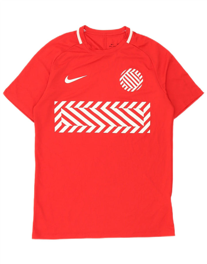T-shirt grafica da uomo Nike Dri Fit Top in poliestere geometrico rosso medio