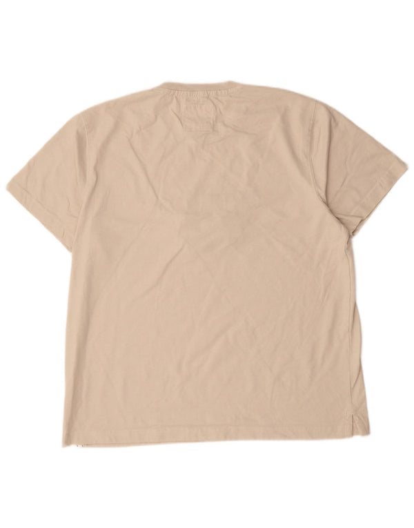 Crew Clothing Mens Graphic T-Shirt Top XL Beige Cotton