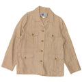 Giacca blazer da donna a 4 bottoni LES COPAINS IT 46 Large in lino beige