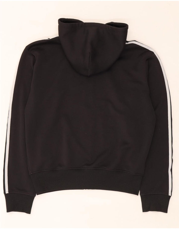 Maglione con cappuccio e zip Adidas da uomo in poliestere nero medio