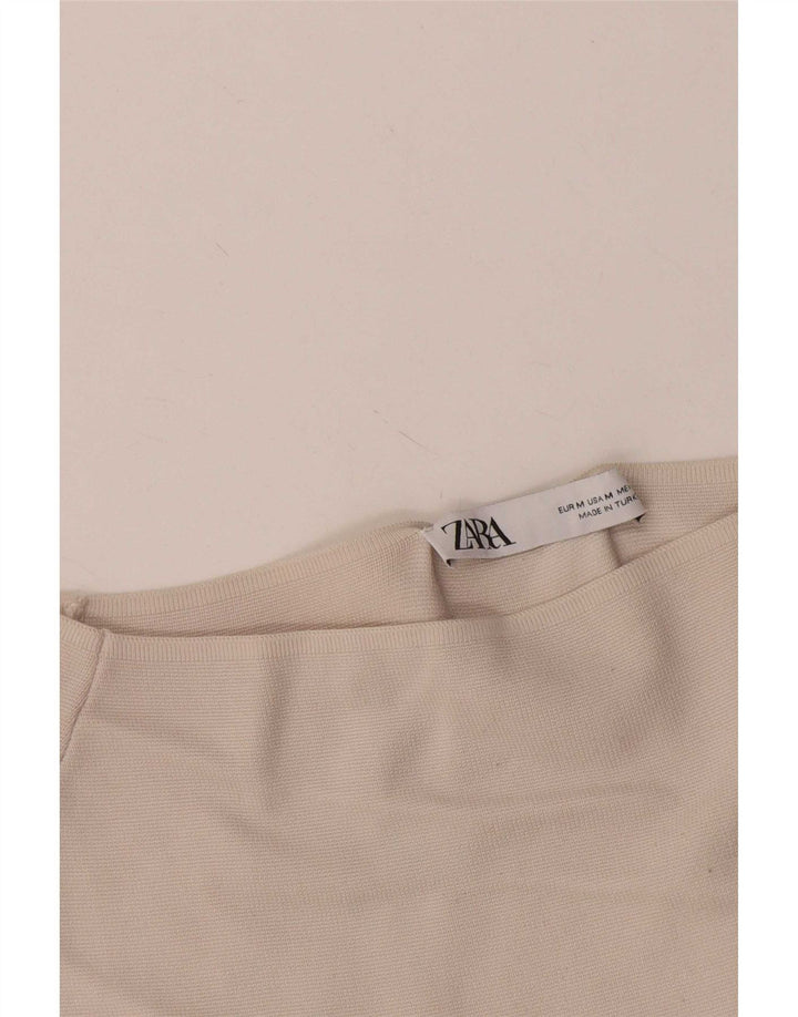 Top Zara da donna con spalle scoperte UK 12 bianco medio