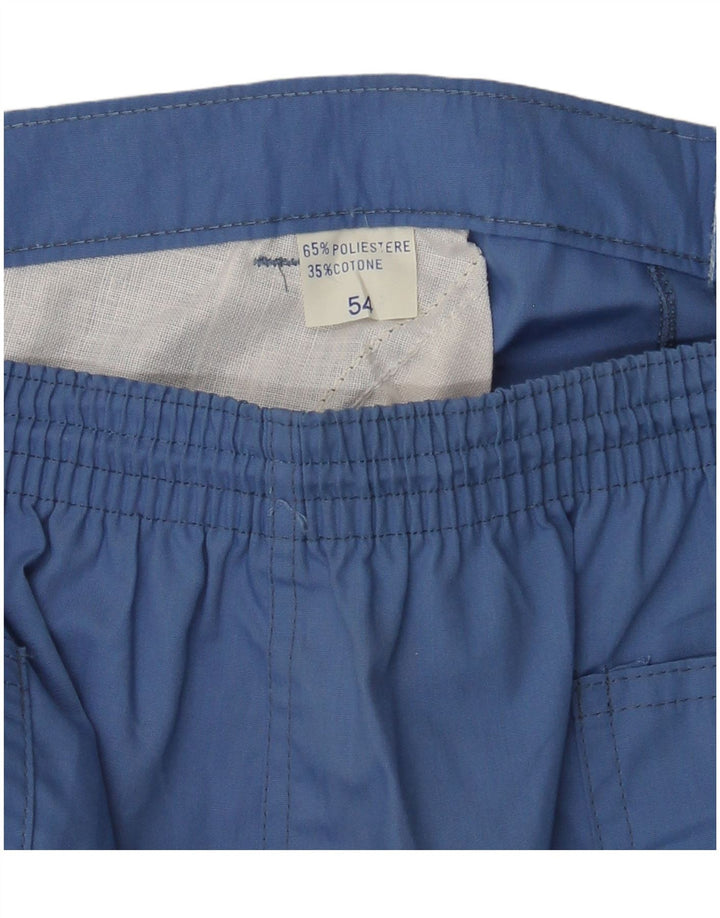 Pantaloncini chino da uomo VINTAGE IT 54 2XL W32 Poliestere blu
