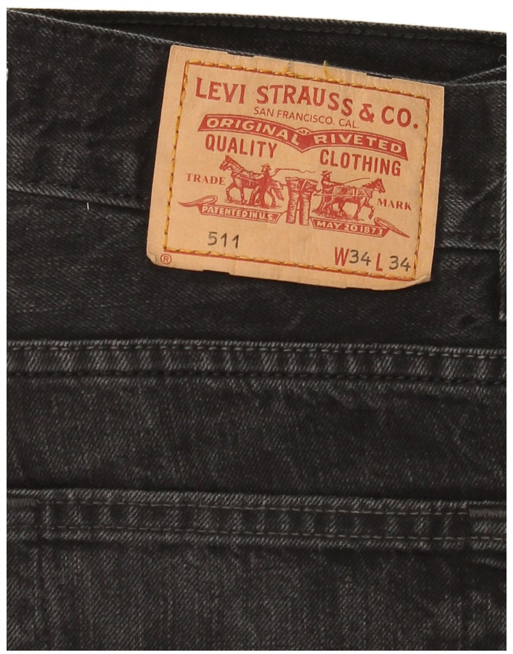 Jeans Levi's Uomo 511 Slim W34 L34 Cotone Nero