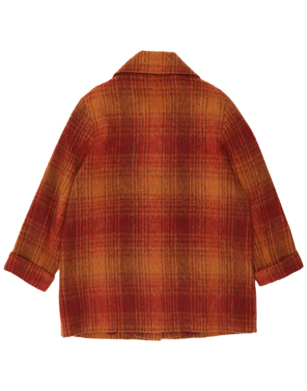 Soprabito oversize da donna VINTAGE UK 14 Poliestere scozzese medio arancione