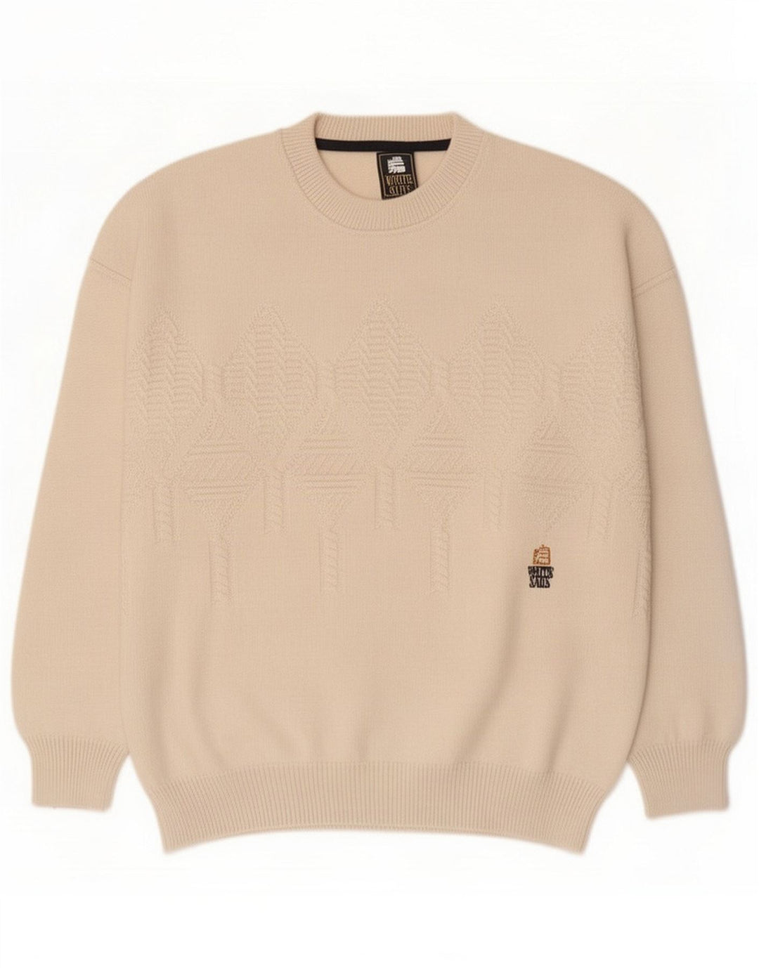 White Sails Maglione girocollo da uomo beige medio geometrico