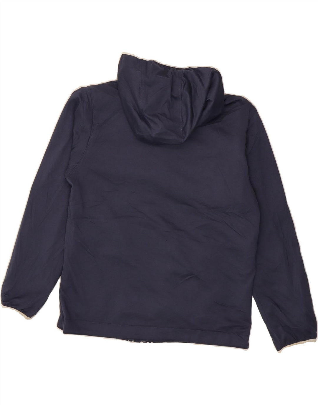 COLUMBIA Girls Hooded Reversible Jacket 7-8 Years Small Navy Blue Vintage Columbia and Second-Hand Columbia from Messina Hembry 
