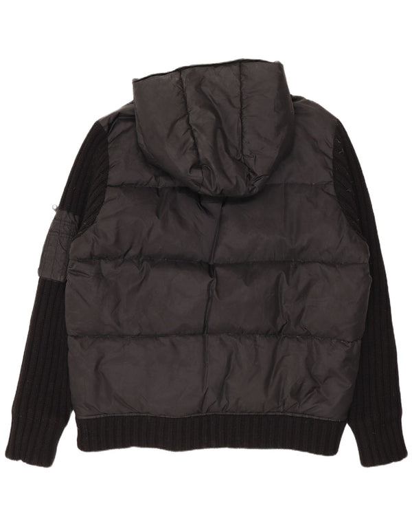 ENERGIE Giacca imbottita con cappuccio da uomo UK 44 2XL Nylon color block nero