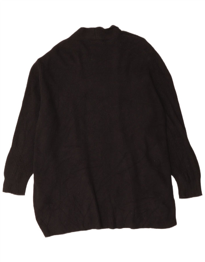 Maglione cardigan aperto lungo da donna Marks & Spencer UK 24 4XL Nero
