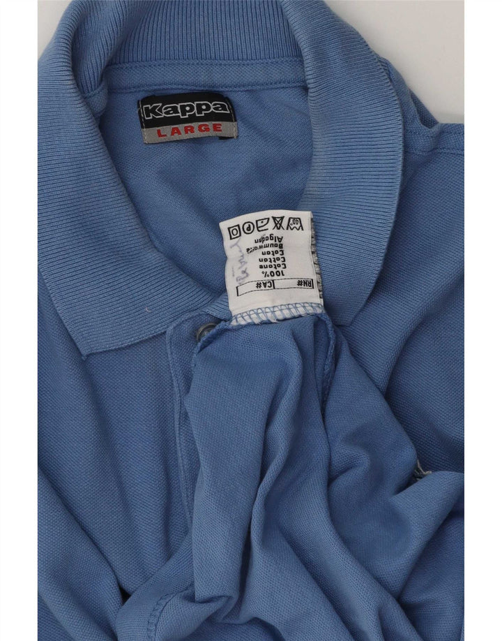 Polo Kappa Uomo Large Blu In Cotone