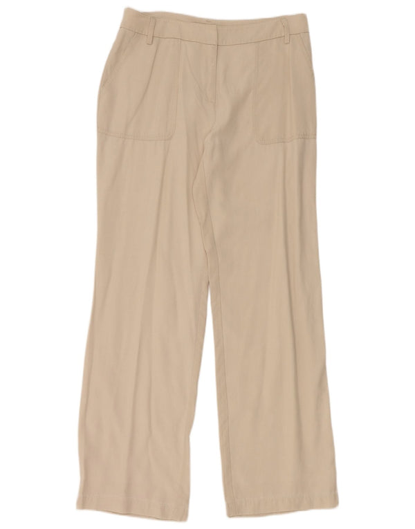 Pantaloni chino da donna Armani a gamba larga IT 42 medio W32 L31 Lyocell beige