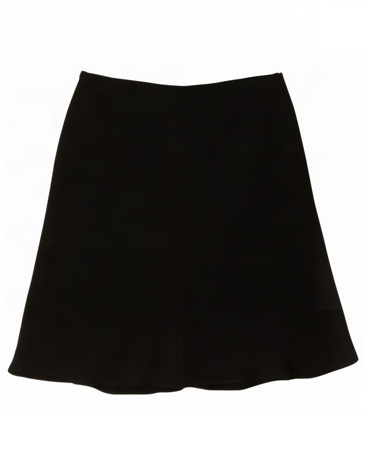 Gonna a trapezio da donna Marks & Spencer UK 12 media W30 poliestere nero