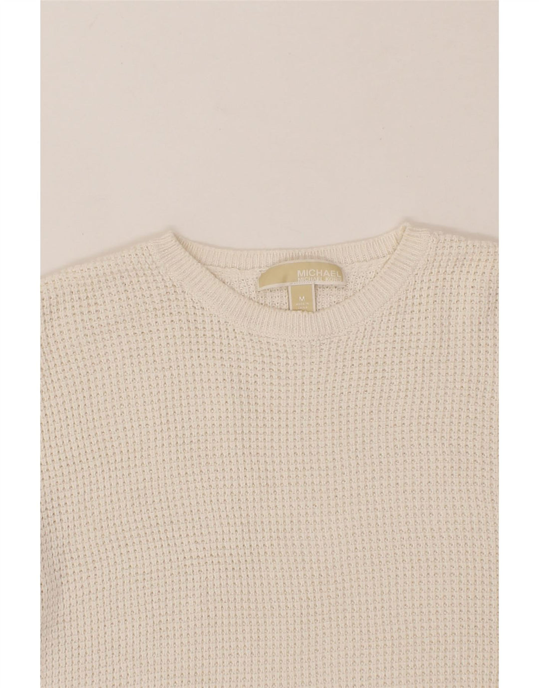 MICHAEL KORS Womens Boat Neck Jumper Sweater UK 14 Medium White Cotton Vintage Michael Kors and Second-Hand Michael Kors from Messina Hembry 