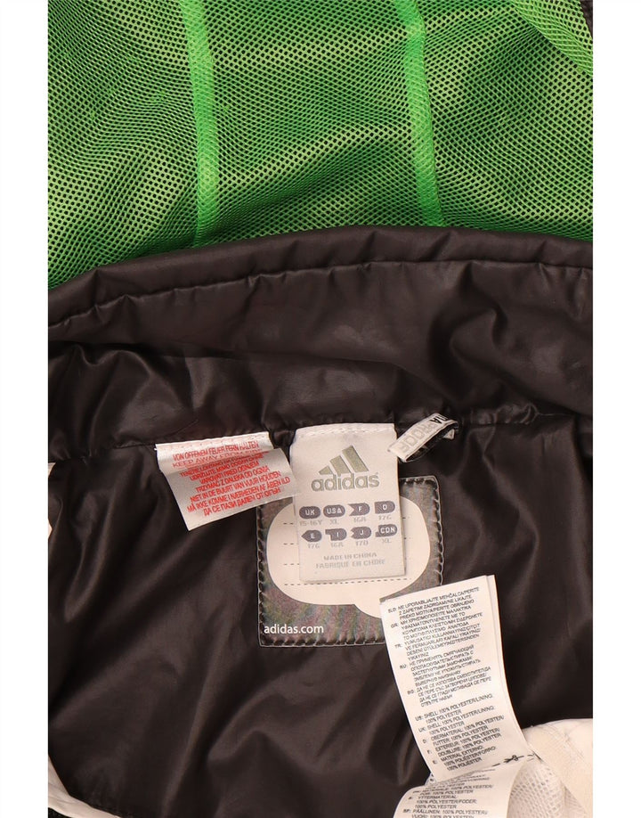 ADIDAS Boys Clima Proof Rain Jacket 15-16 Years Multicoloured Colourblock