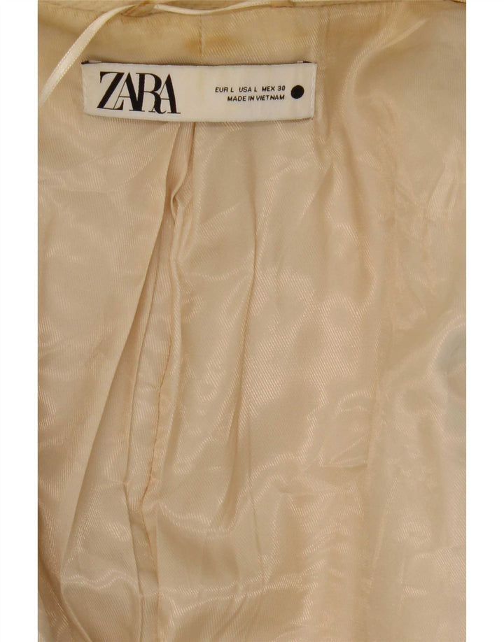 Soprabito oversize da donna Zara UK 16 grande poliestere beige