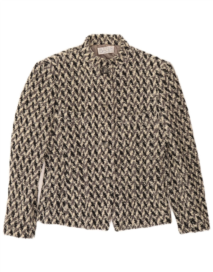 Giacca blazer a 4 bottoni da donna Basile IT 44 Viscosa geometrica grigio medio