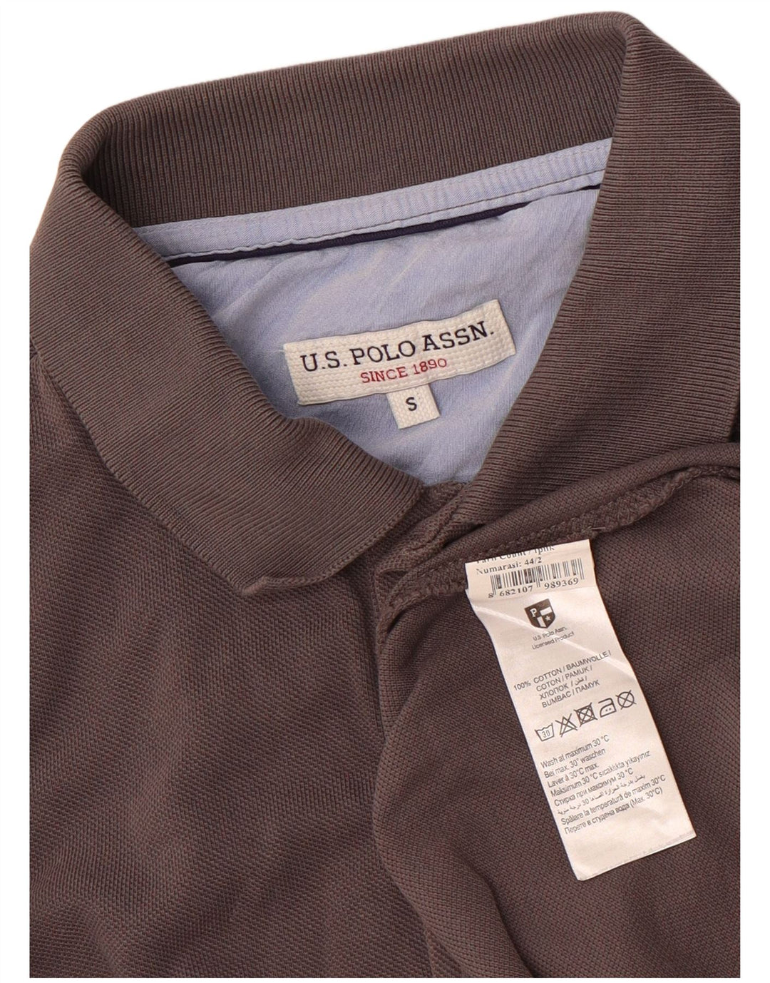 Polo Assn. Polo da uomo piccola in cotone grigio