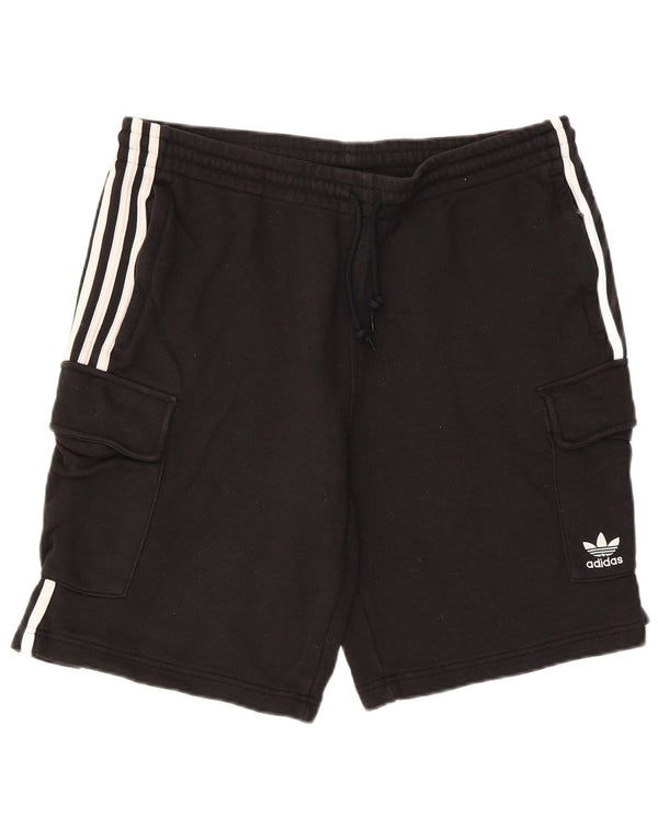 Pantaloncini cargo Adidas da uomo grandi in cotone nero