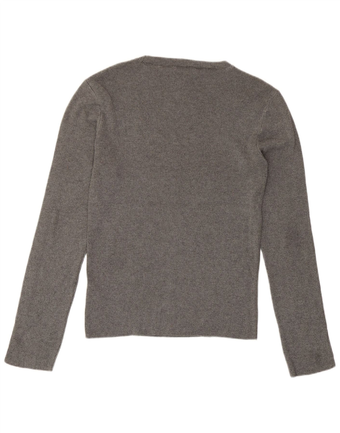 Topshop Donna Top Manica Lunga UK 16 Grande Acrilico Grigio