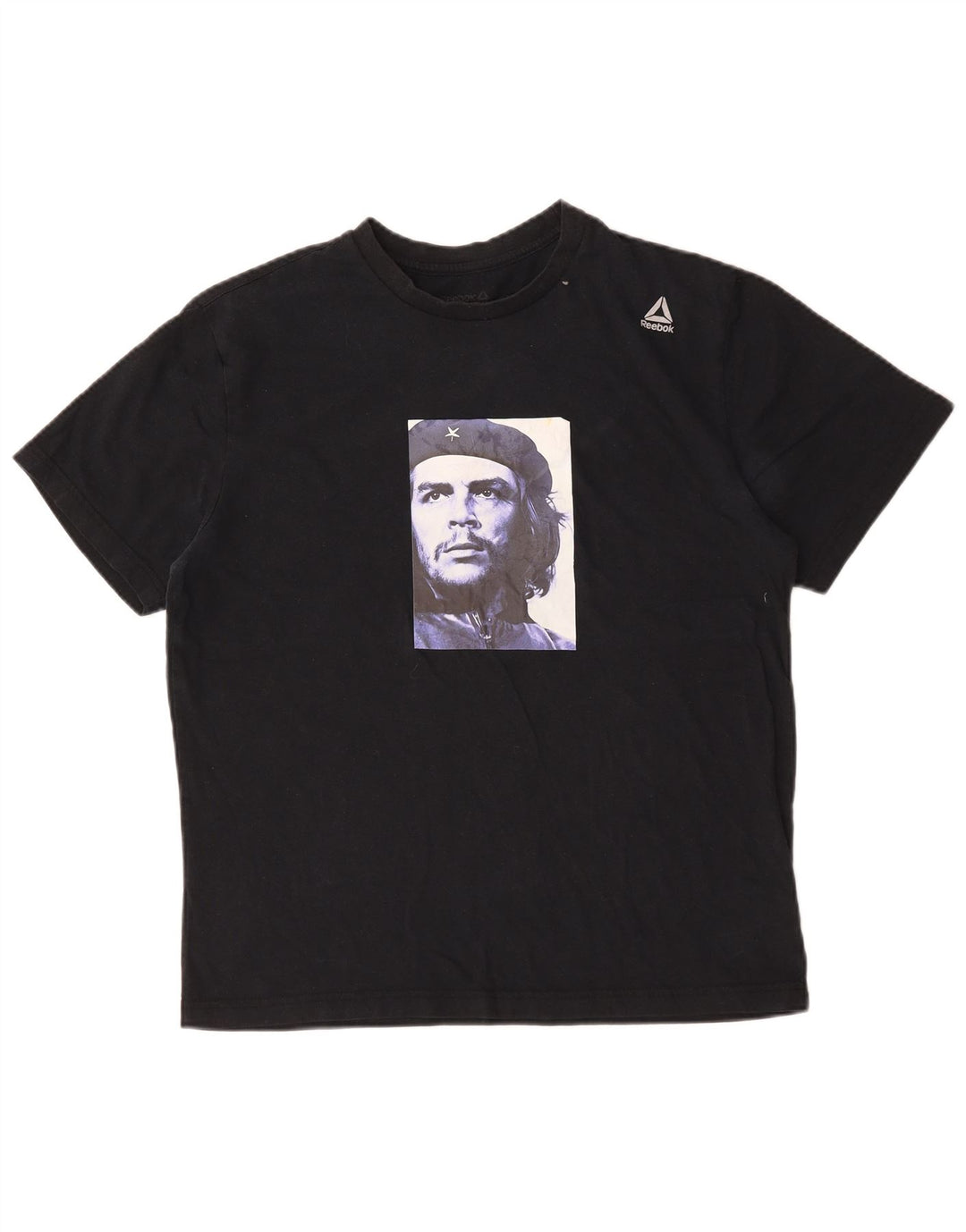 T-shirt grafica da uomo Reebok Top grande in cotone nero