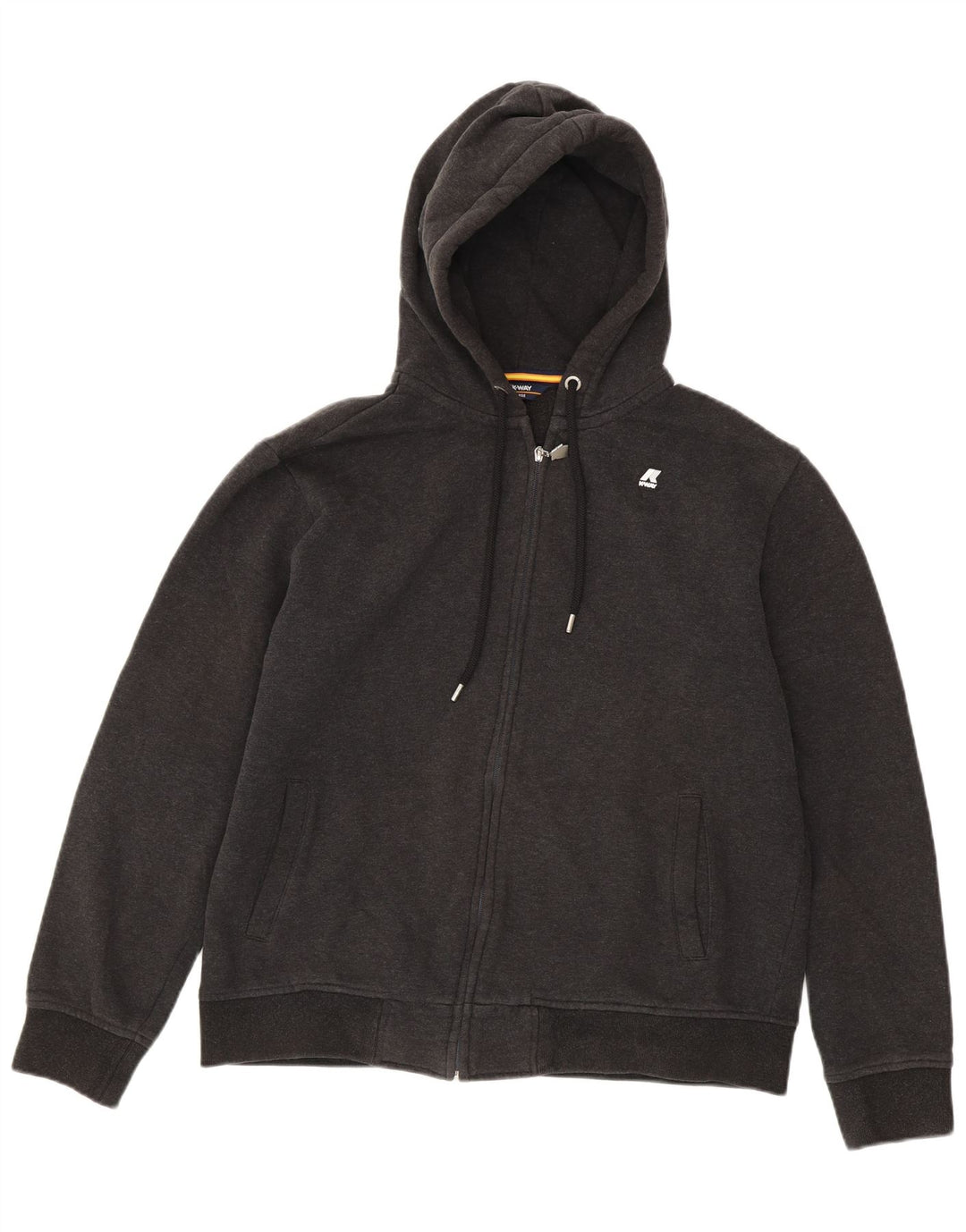 Felpa con cappuccio e zip da uomo K-Way XL in cotone grigio