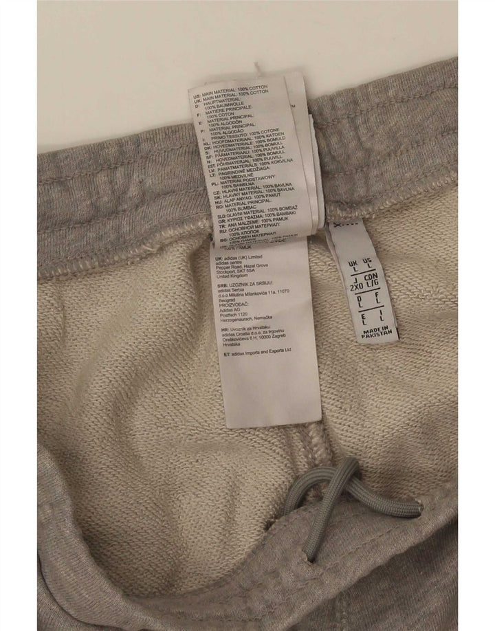 Pantaloncini sportivi Adidas da uomo di grandi dimensioni in cotone a righe grigie