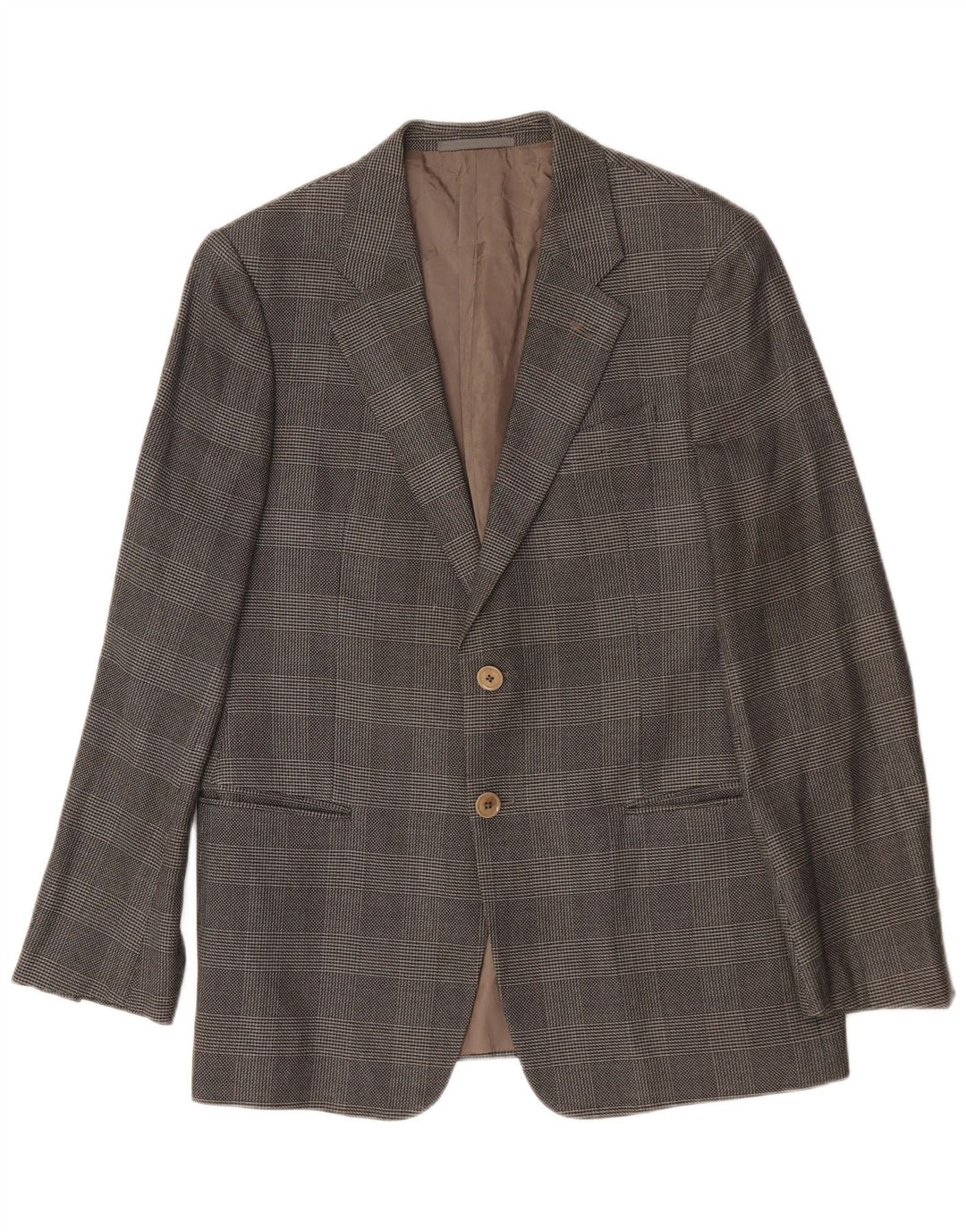 Giacca blazer da uomo a 2 bottoni Armani UK 38 a quadri grigio medio