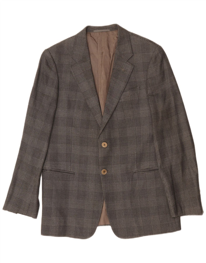 Giacca blazer da uomo a 2 bottoni Armani UK 38 a quadri grigio medio