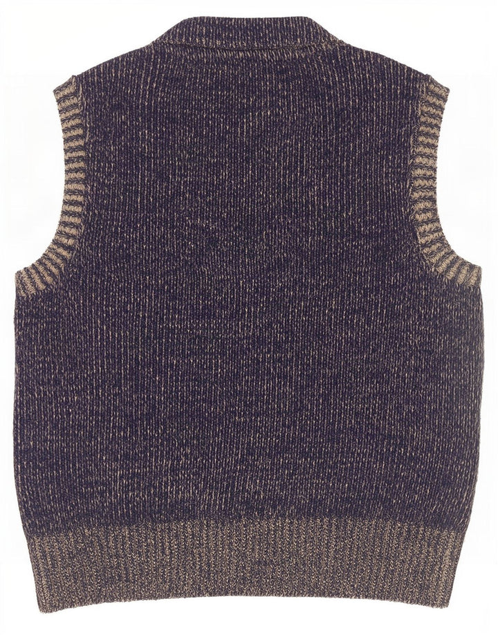 Maglione cardigan grafico da uomo vintage blu navy medio