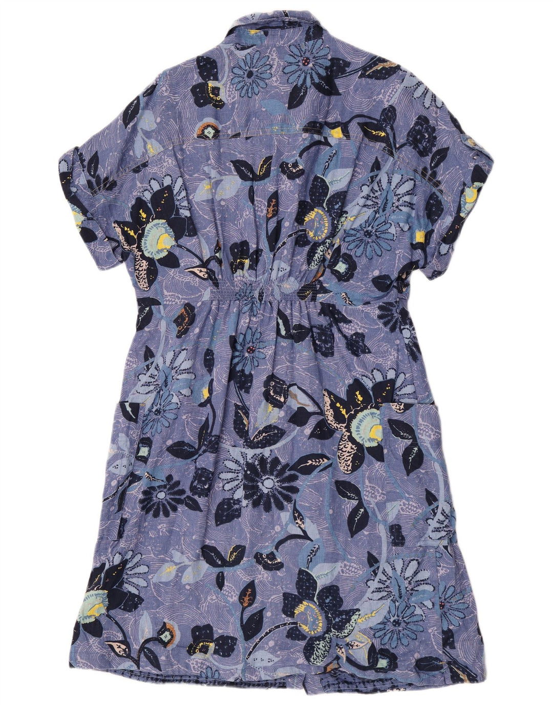 Abito camicia da donna White Stuff UK 12 Lino floreale blu medio