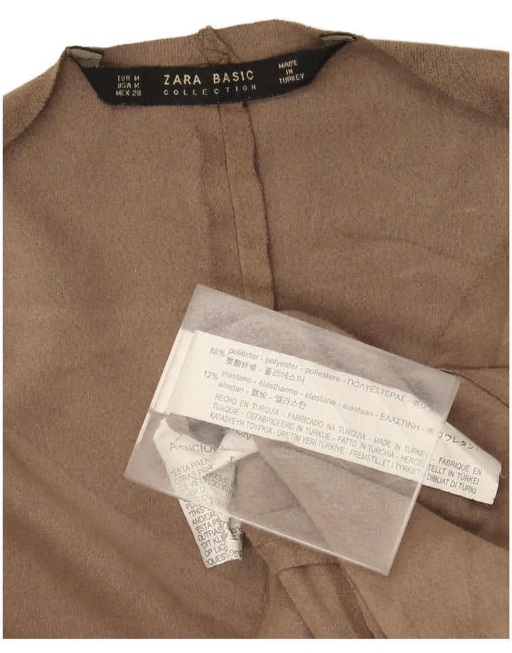 Top cardigan con maniche a 3/4 da donna Zara UK 14 Poliestere beige medio