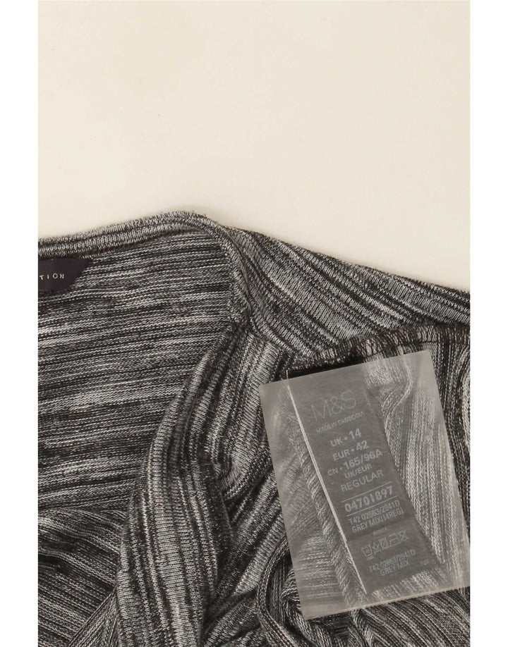 Abito maglione da donna Marks & Spencer con collo basso UK 14 Grigio medio chiazzato