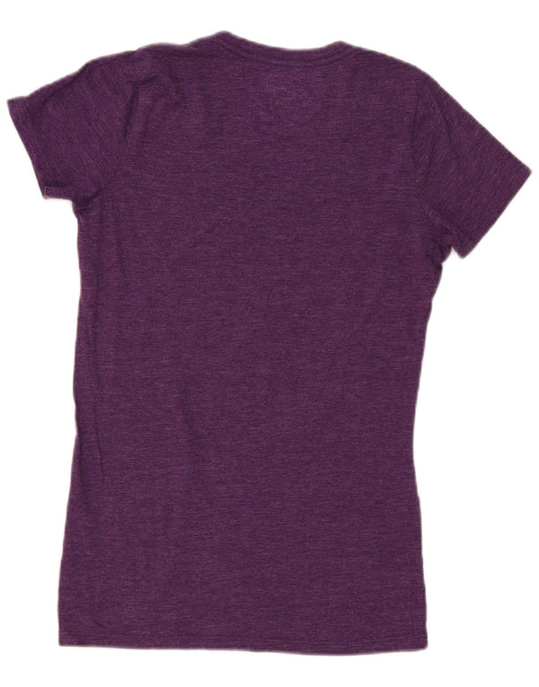 T-shirt grafica da donna Converse Top UK 10 piccolo cotone chiazzato viola
