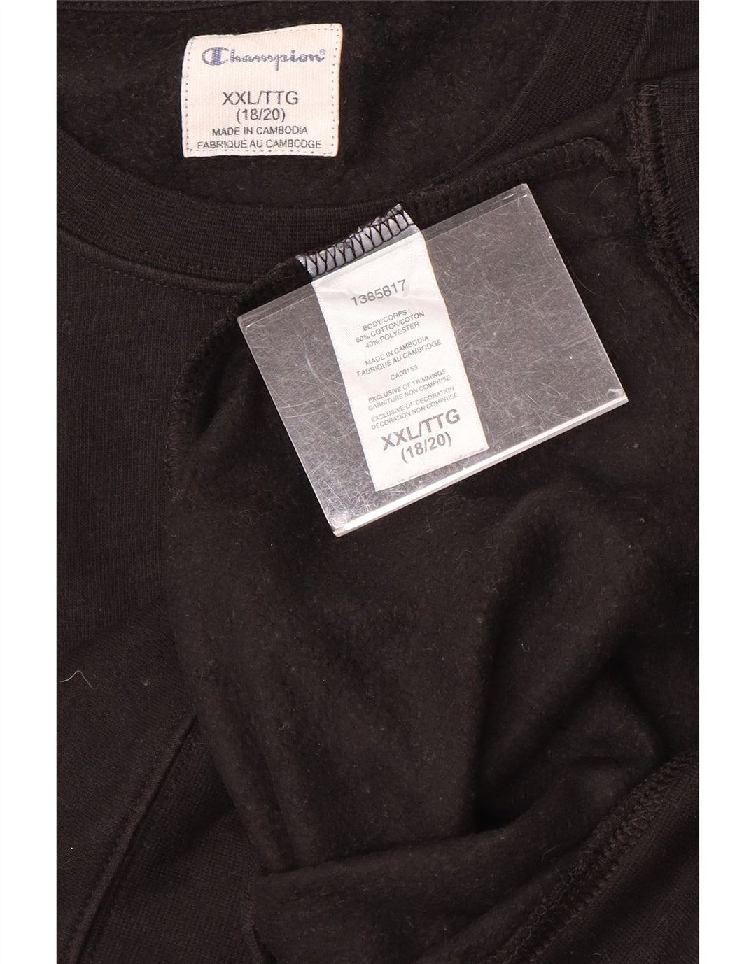 Felpa con grafica Champion da ragazzo 15-16 anni 2XL Nera