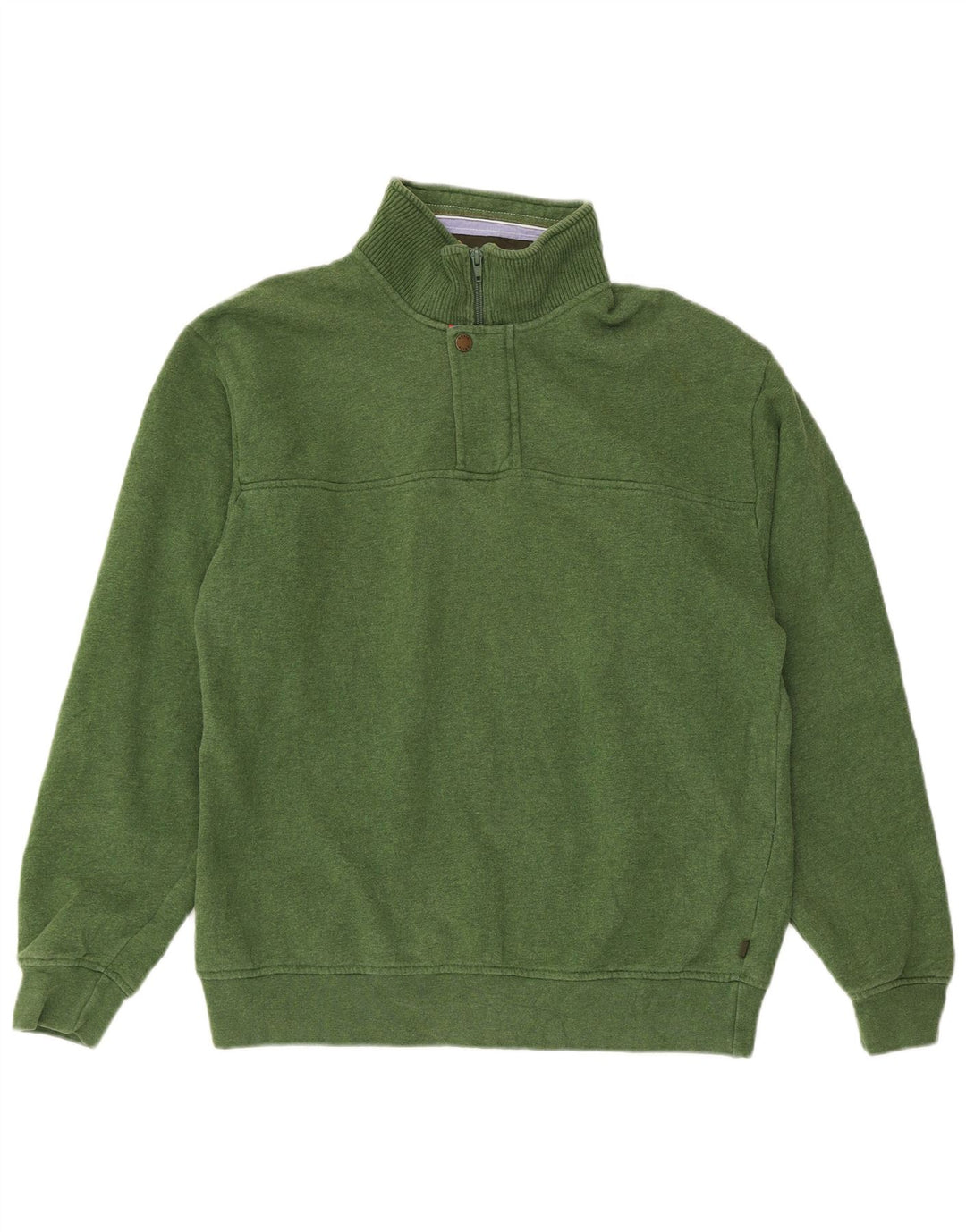 Felpa da uomo con vestibilità regolare con zip 1/4 Orvis, cotone verde medio