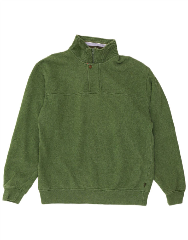 Felpa da uomo con vestibilità regolare con zip 1/4 Orvis, cotone verde medio