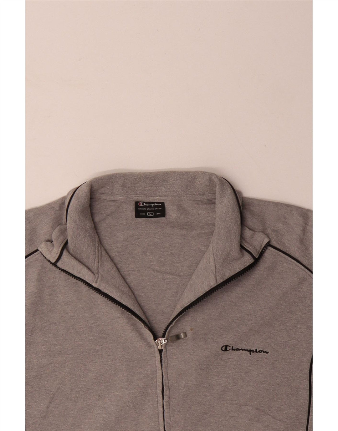 Giacca da tuta da uomo CHAMPION grande in cotone grigio