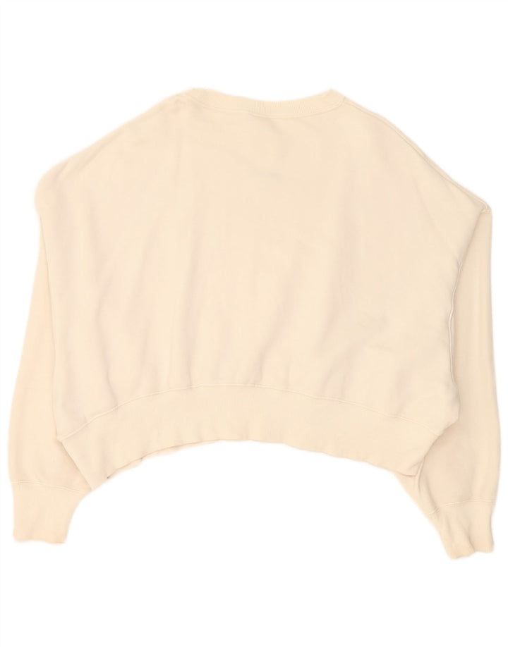 Felpa corta oversize da donna Nike UK 14 cotone bianco medio