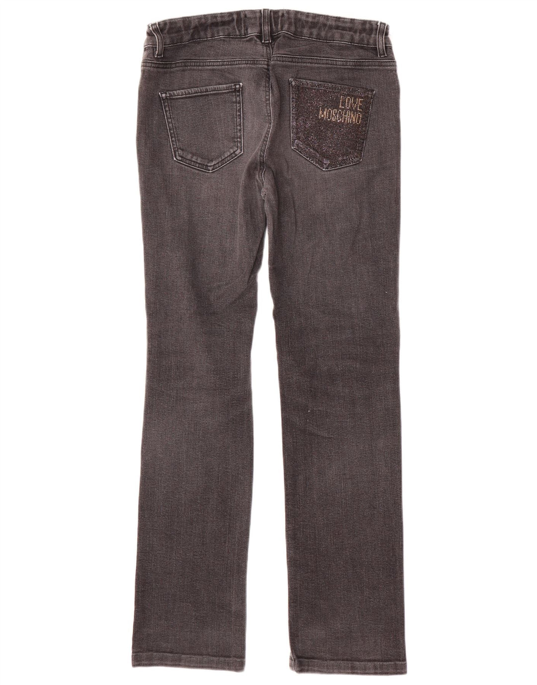 Jeans dritti da donna MOSCHINO W30 L31 cotone nero