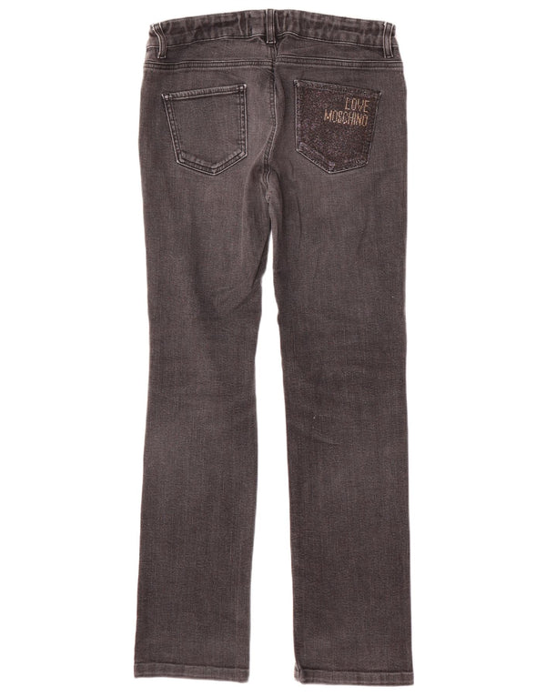 Jeans dritti da donna MOSCHINO W30 L31 cotone nero