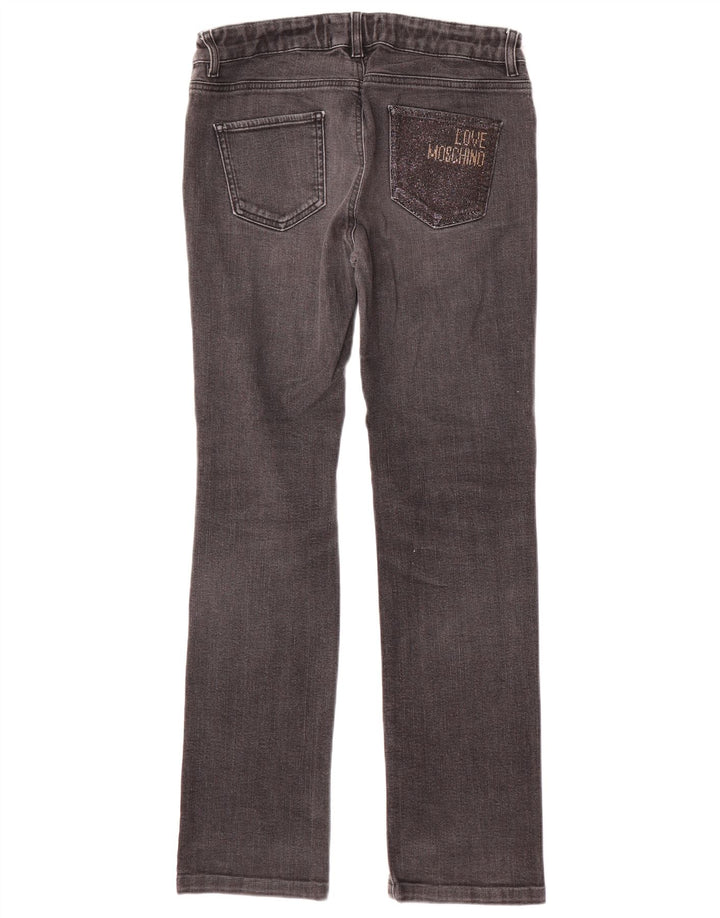 Jeans dritti da donna MOSCHINO W30 L31 cotone nero