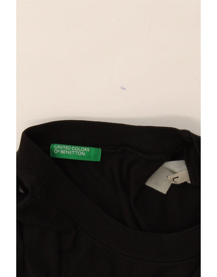 BENETTON Mens Graphic T-Shirt Top Large Black Vintage Benetton and Second-Hand Benetton from Messina Hembry 