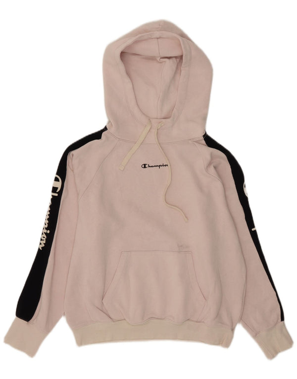 Felpa con cappuccio grafica da donna Champion UK 14 Cotone color block rosa medio
