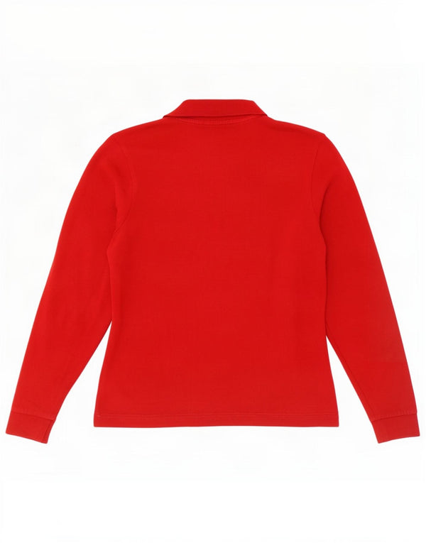 Polo Kappa da donna a maniche lunghe UK 18 XL rosso cotone