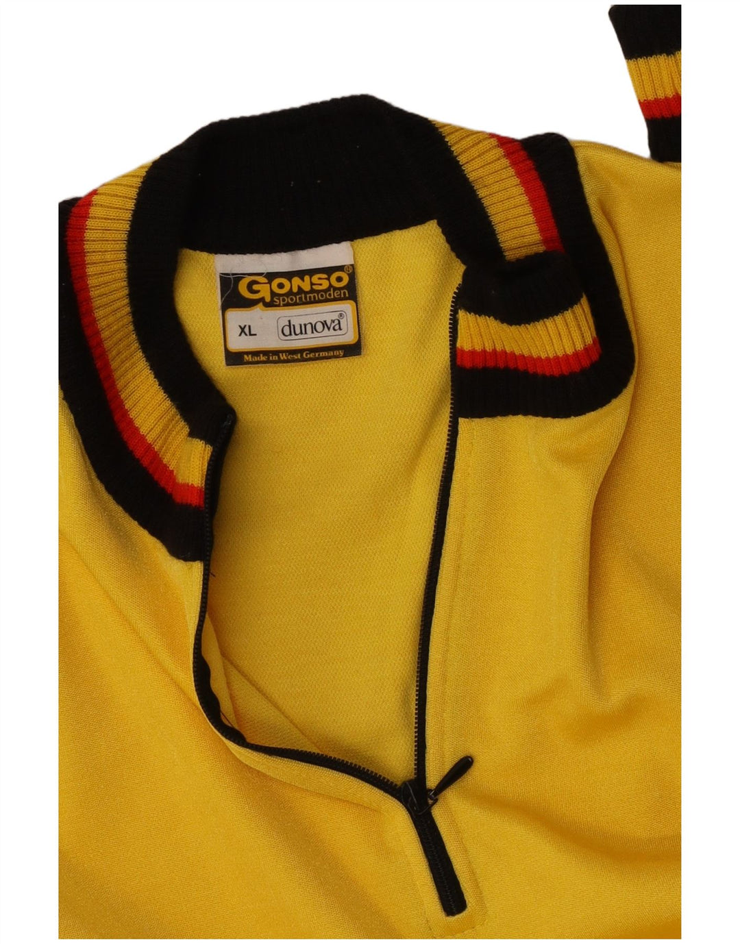Gonso Top da uomo con zip e collo a maniche lunghe XL giallo in poliacrilico