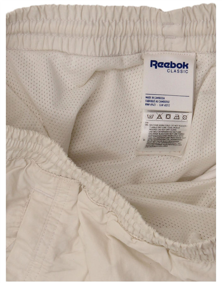 REEBOK Pantaloncini da bagno classici da uomo con grafica grande poliestere bianco
