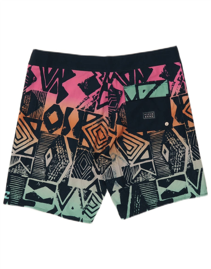Pantaloncini da bagno da uomo Billabong di grandi dimensioni in poliestere geometrico multicolore